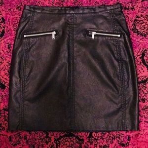 H&M Faux black leather fitted skirt, never worn